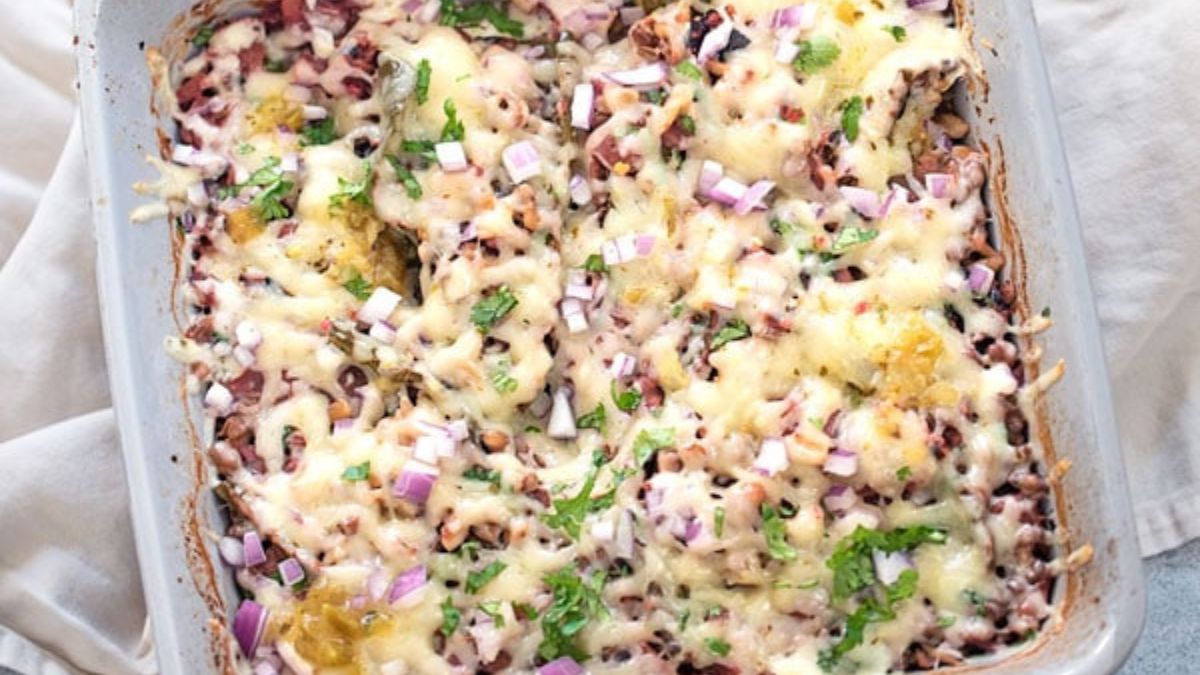Stuffed Poblanos Casserole.