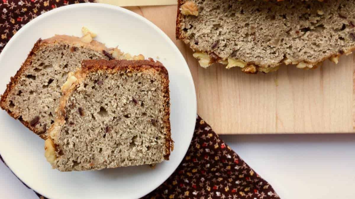 The Best Sourdough Discard Banana Bread with Nuts.