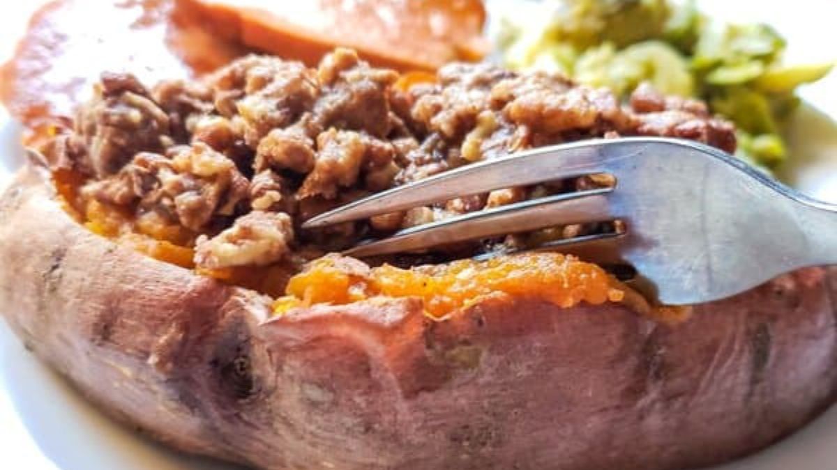 Twice Baked Sweet Potato Recipe (Healthy + Easy).