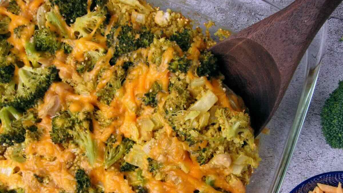Vegan Broccoli Quinoa Casserole.