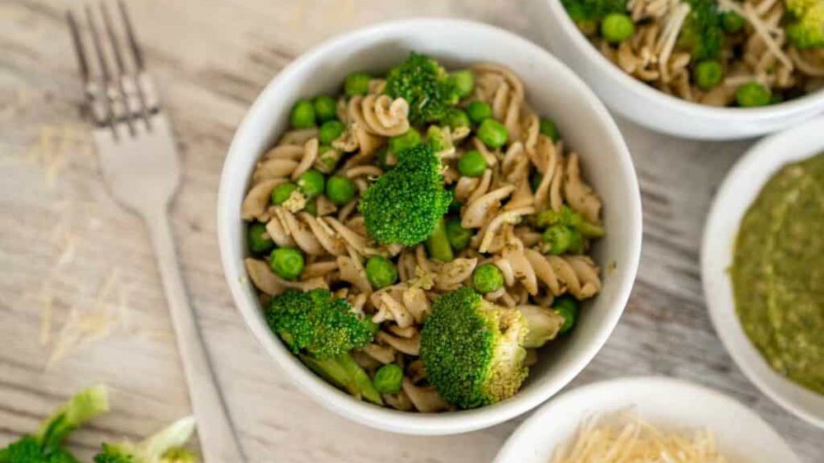 Vegetarian Pesto Pasta.