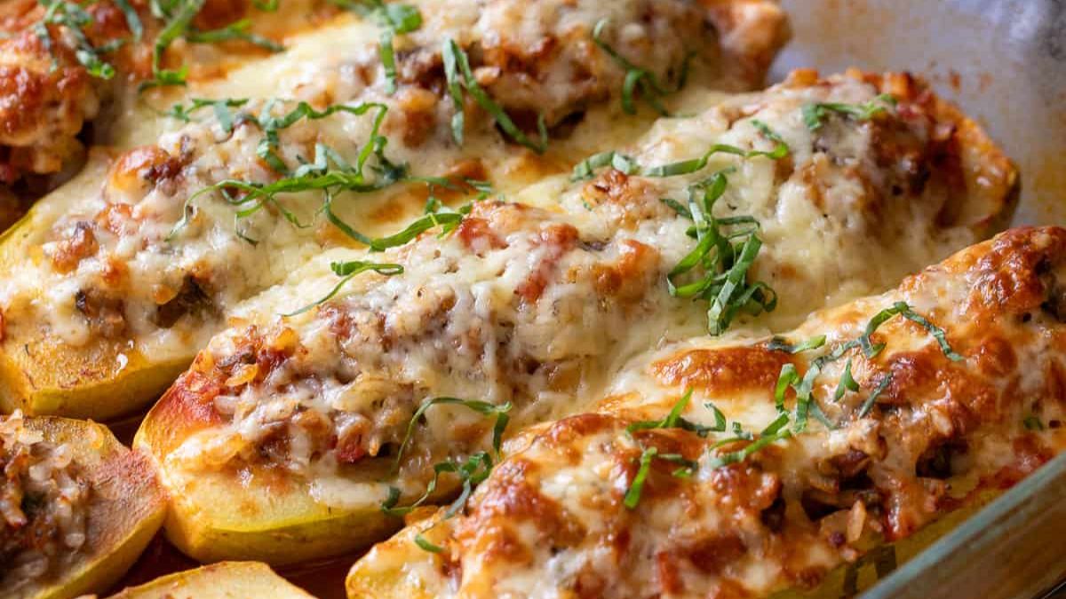 Zucchini Boats with Ground Beef.
