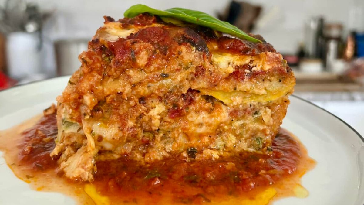 Zucchini Parmigiana with Ricotta ~ Zucchini Parmesan.