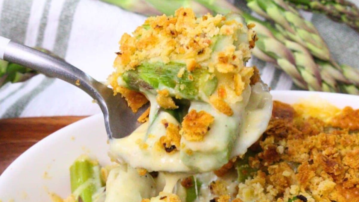 Asparagus Casserole: Cheesy Side in the Air Fryer or Oven.