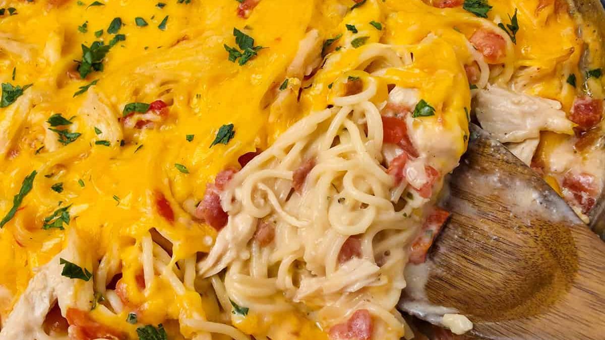Cheesy Chicken Spaghetti.