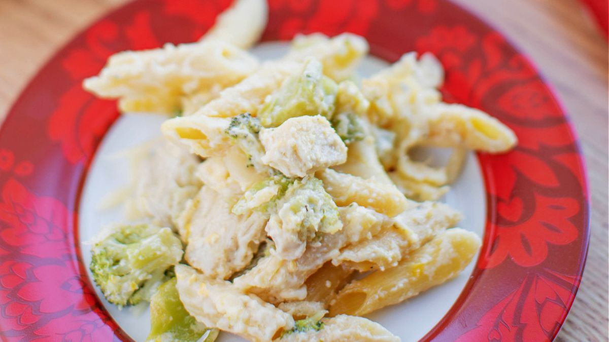 Chicken Broccoli Alfredo Casserole.