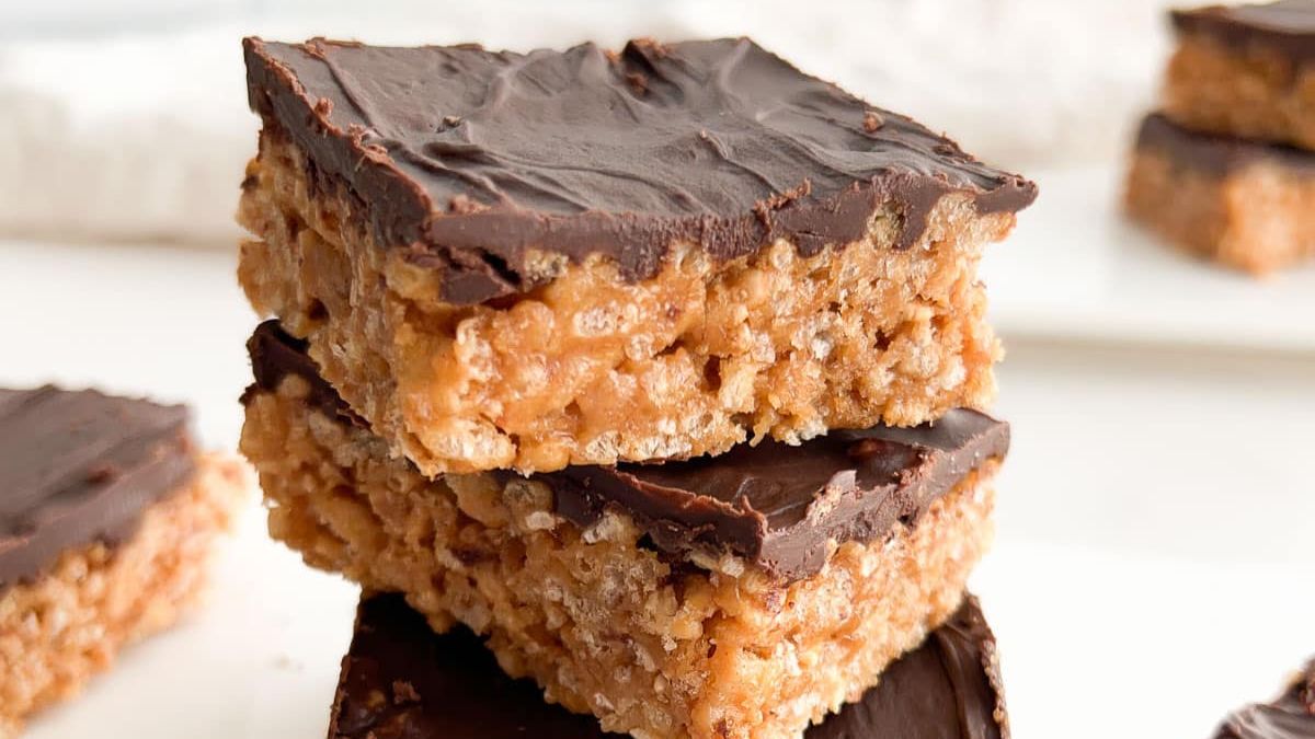 Chocolate Peanut Butter Rice Crispy Treats.