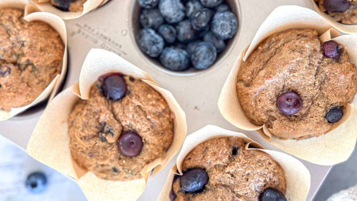 Cottage Cheese Blueberry Muffins Recipe.