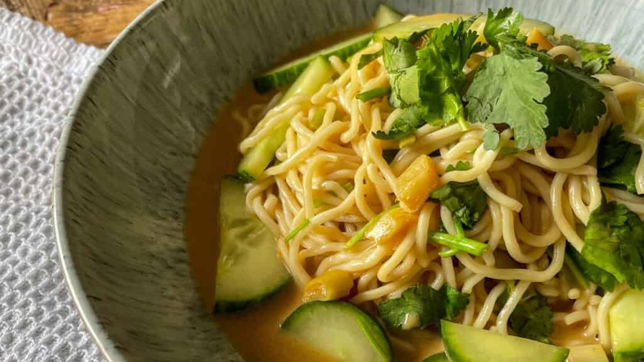 Creamy Soy and Cucumber Noodles.