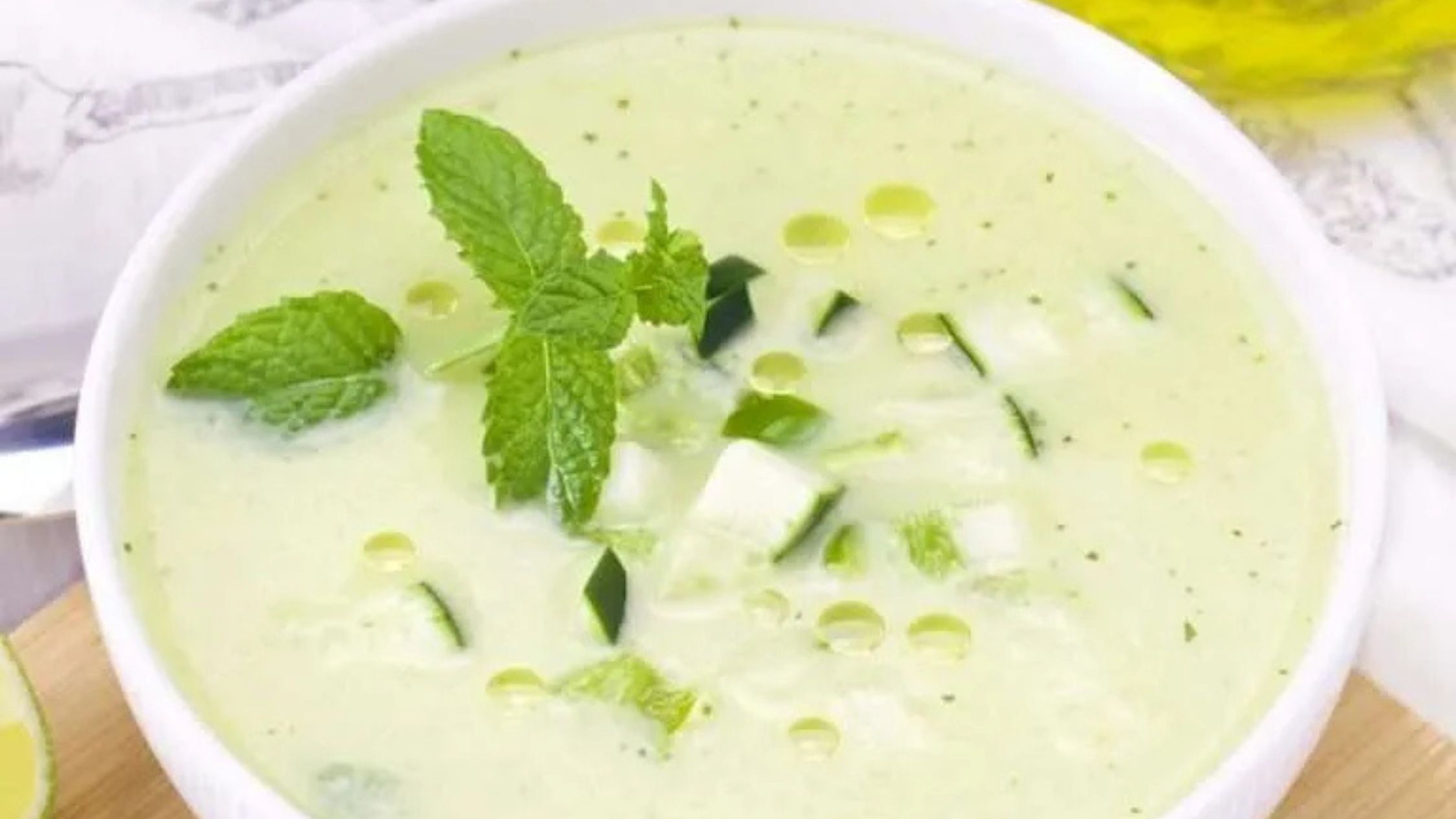 Cucumber Gazpacho with Mint.