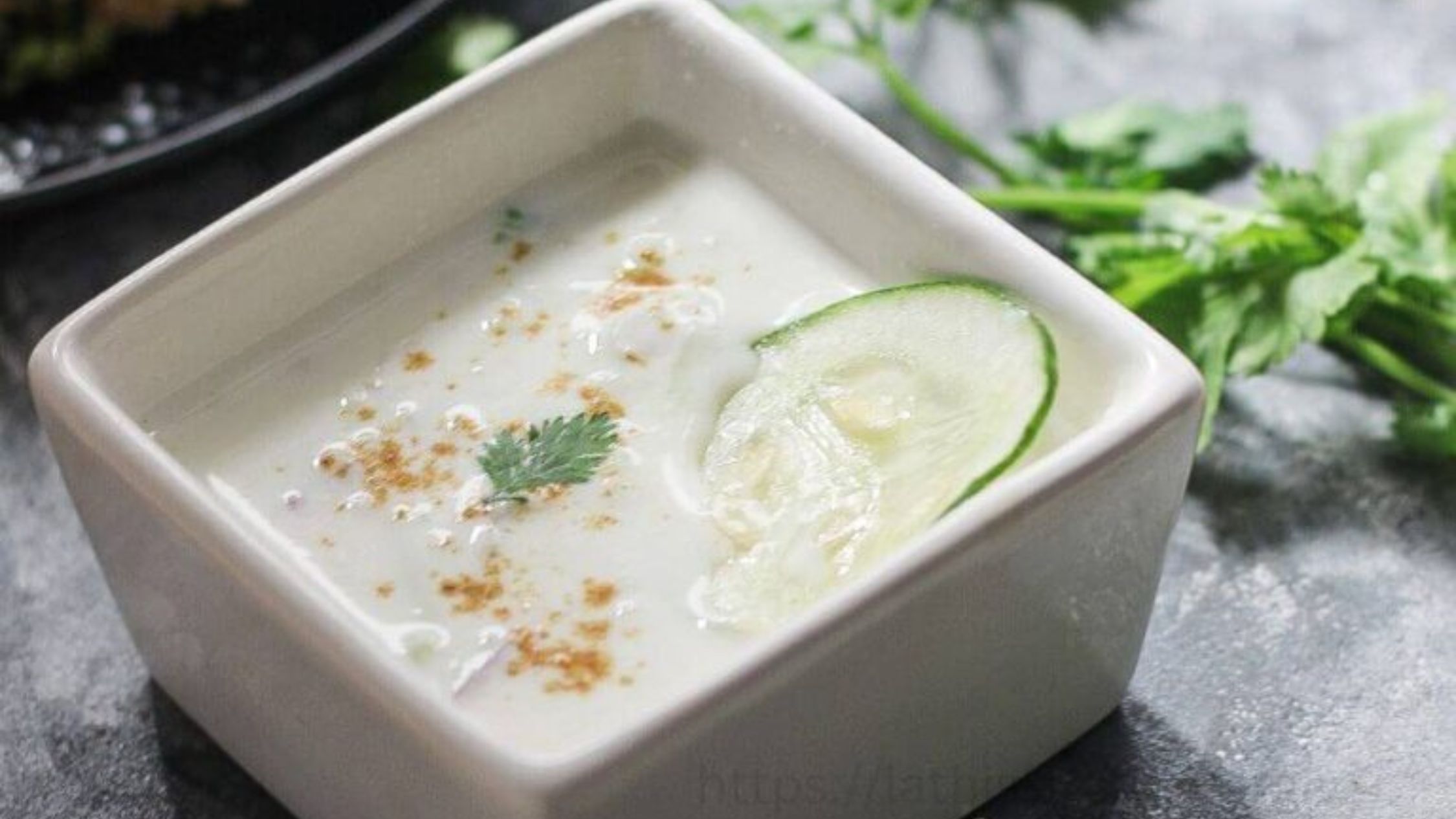 Cucumber raita.