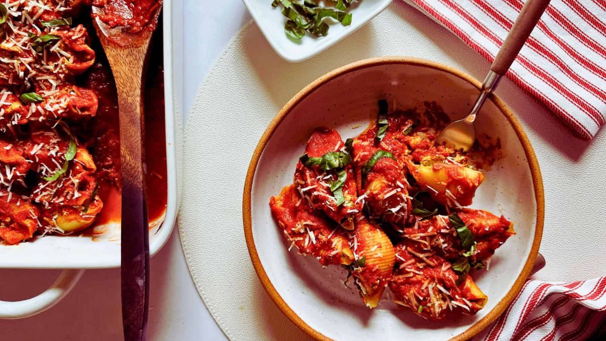 Easy Vegan Stuffed Shells.