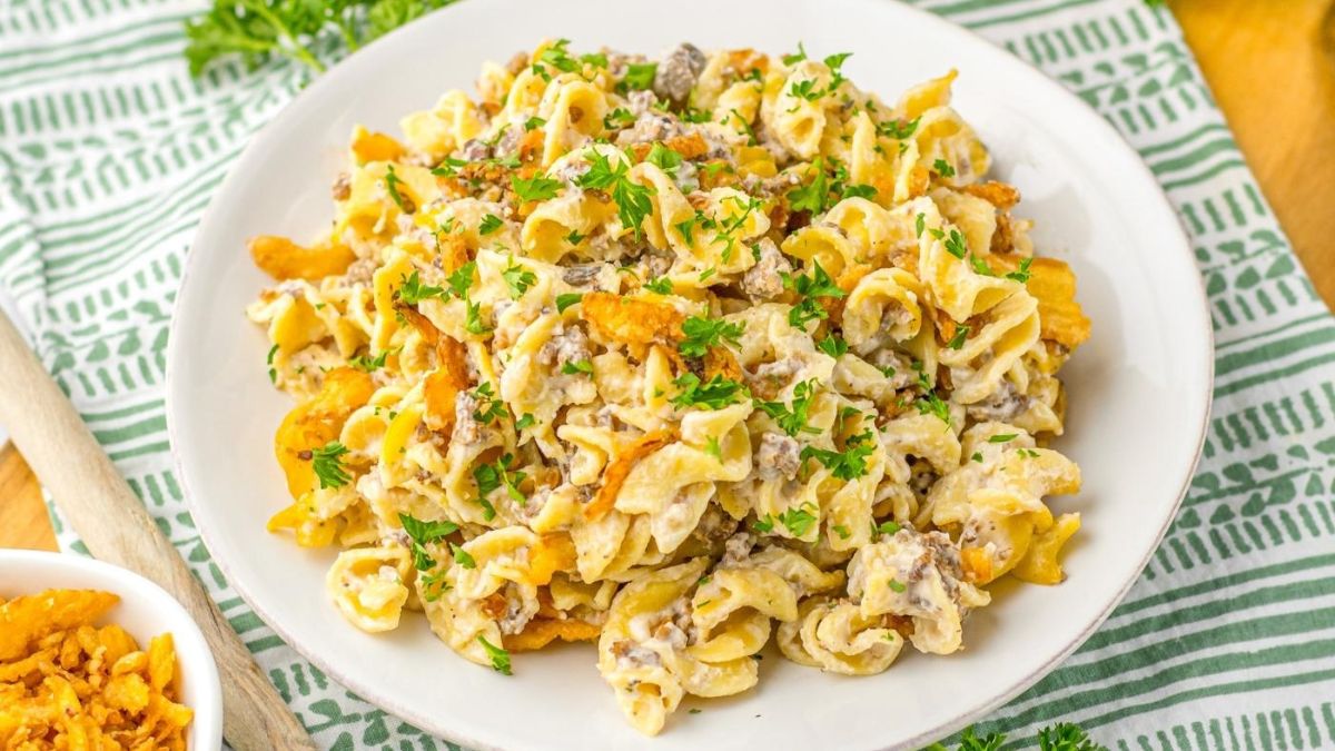 French Onion Beef Casserole.