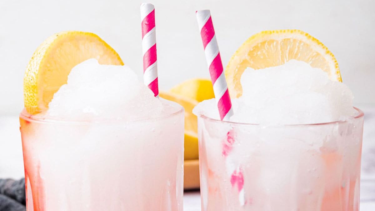 Frozen Gin and Tonic with Raspberries.