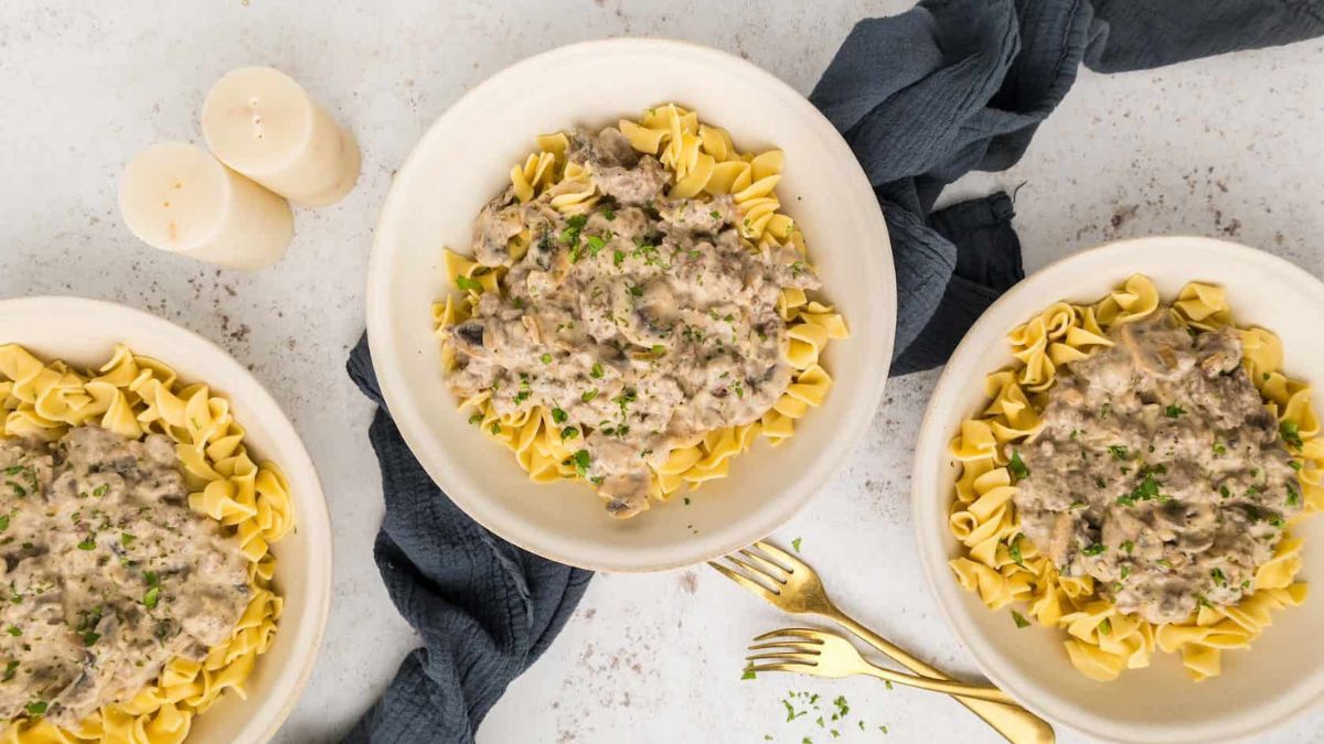 Ground Beef Stroganoff.