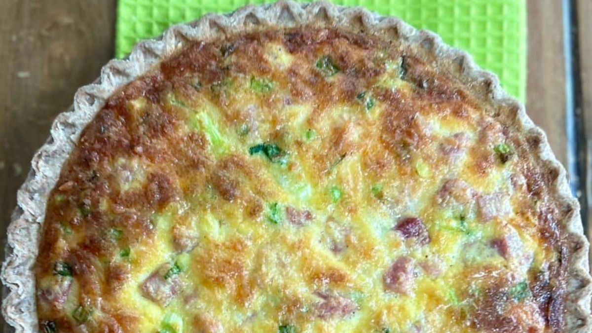 Ham and Gruyere Quiche with Frozen Pie Crust.