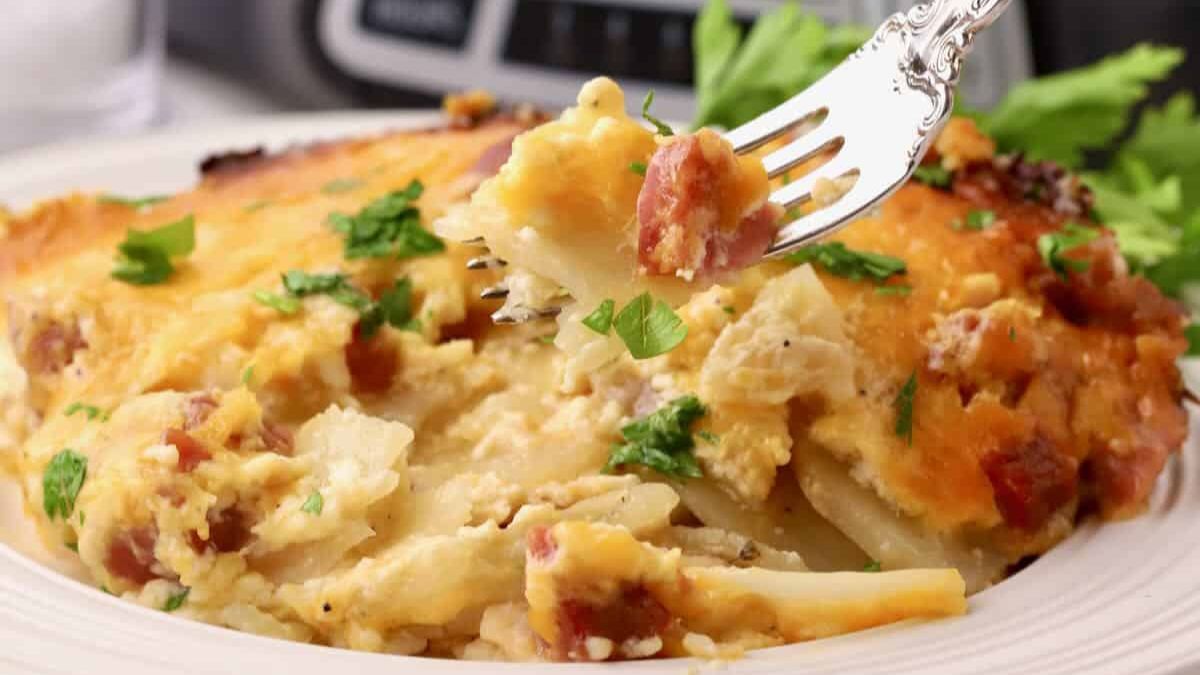 Ham and Scalloped Potatoes in the Crock-Pot.