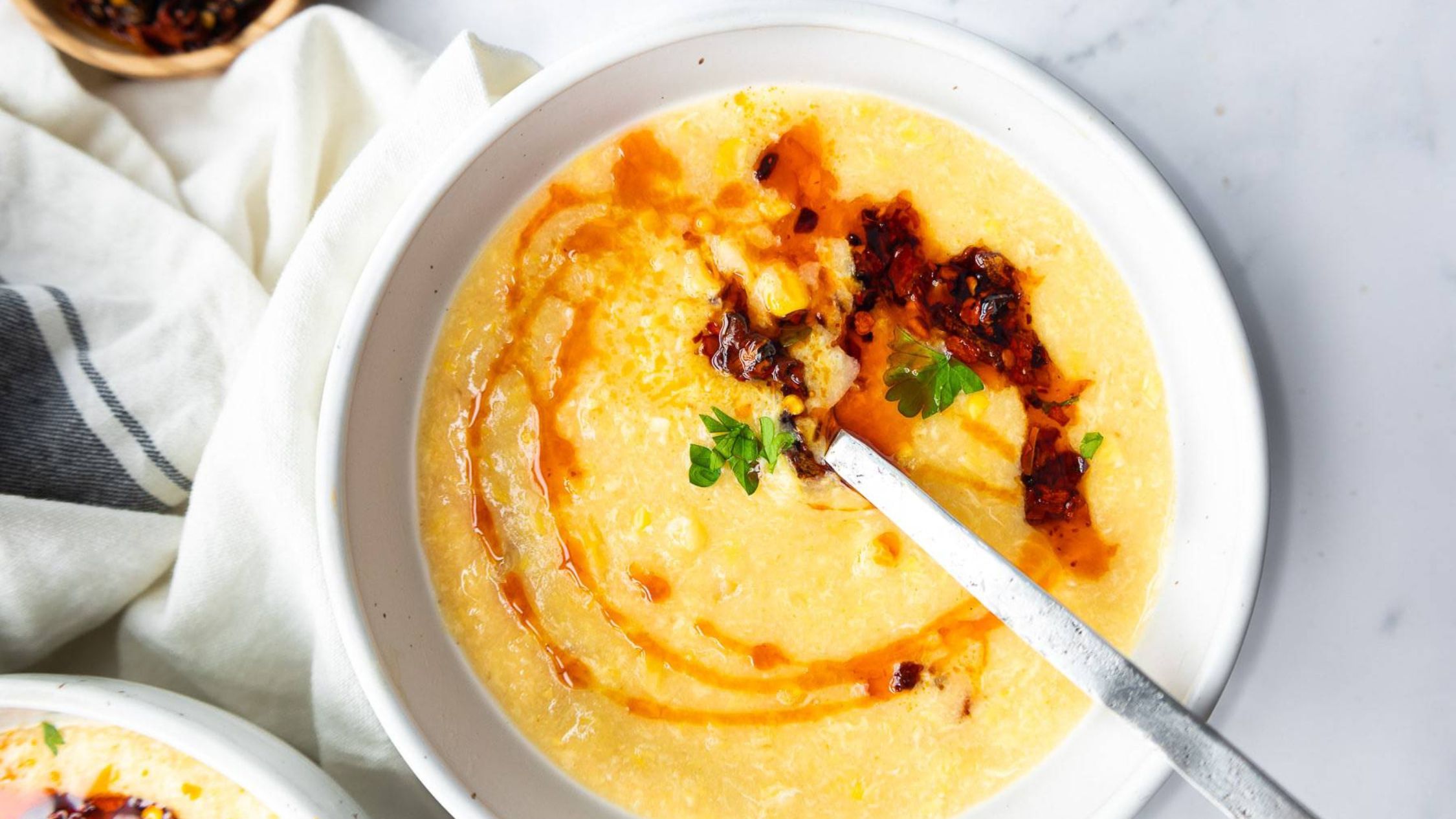 Indo-Chinese Chicken Sweet Corn Soup.