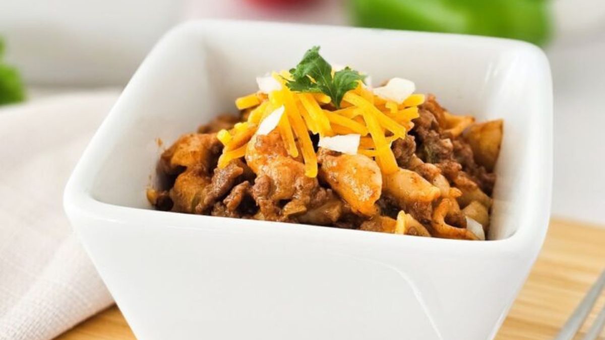 Instant Pot Taco Casserole With Pasta Shells.