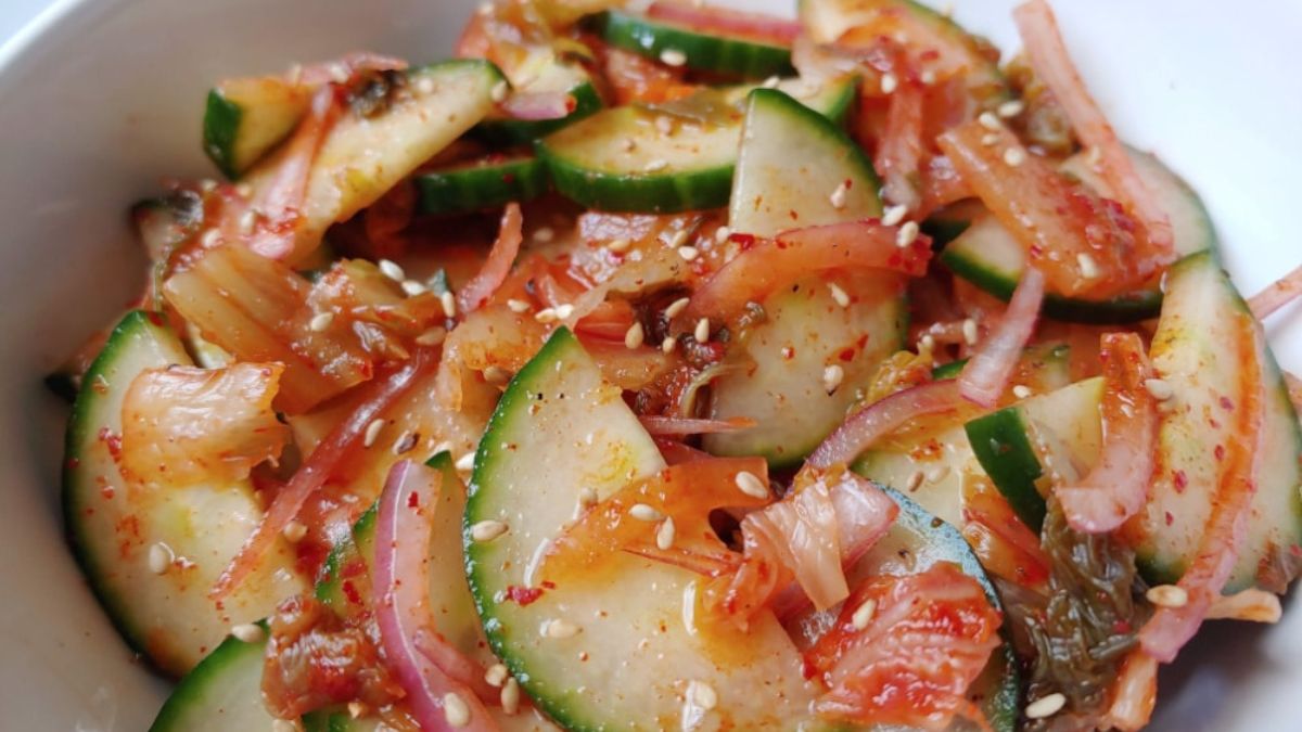 Kimchi Cucumber Salad.