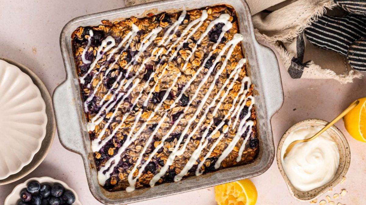 Lemon Blueberry Baked Oatmeal.