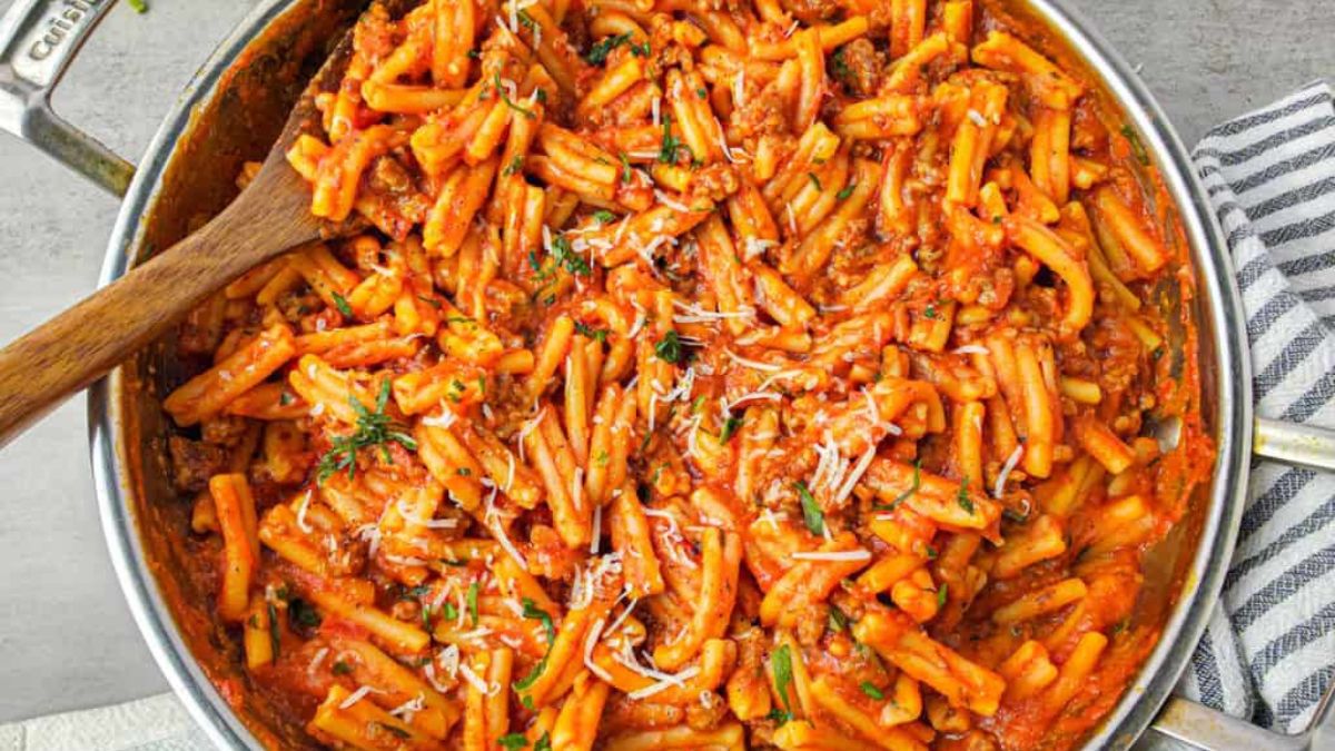 One Pot Italian Sausage Pasta.
