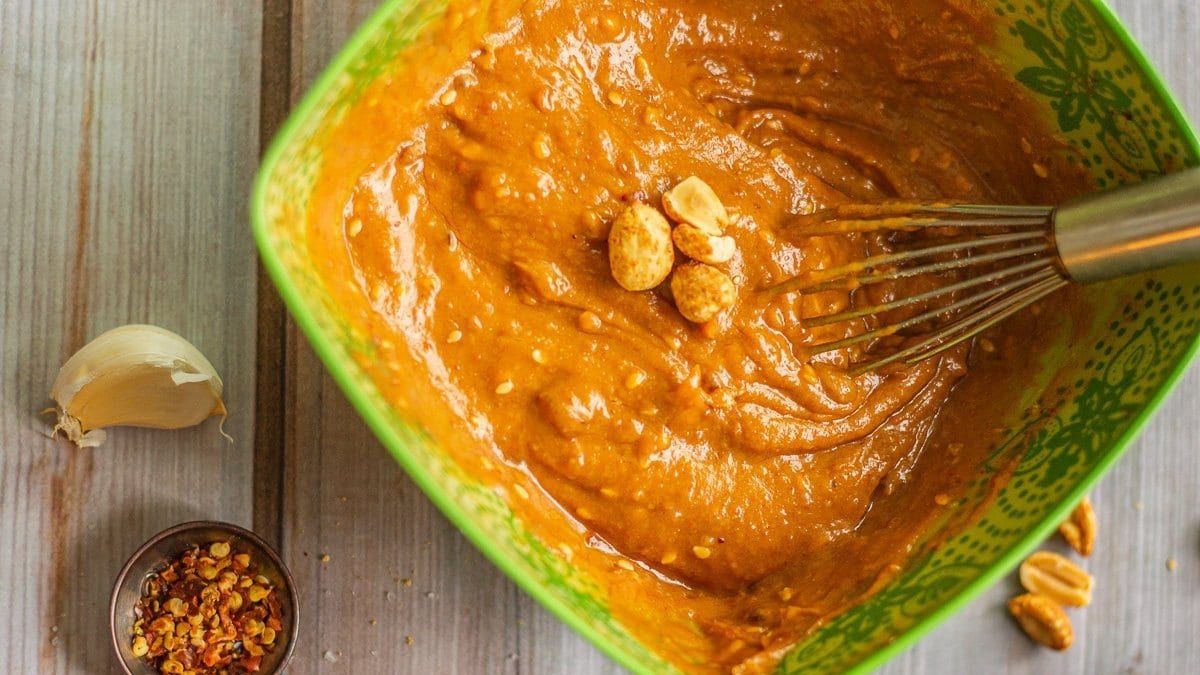 Peanut Dipping Sauce For Spring Rolls.