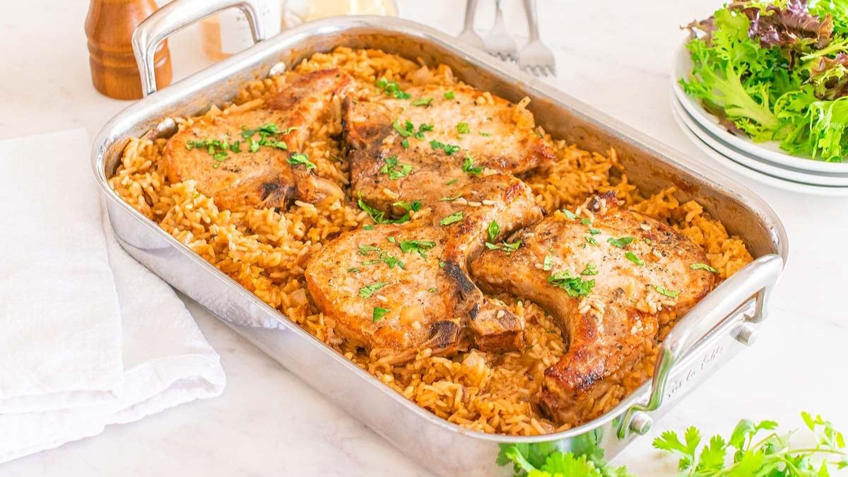 Pork Chop and Rice Casserole.