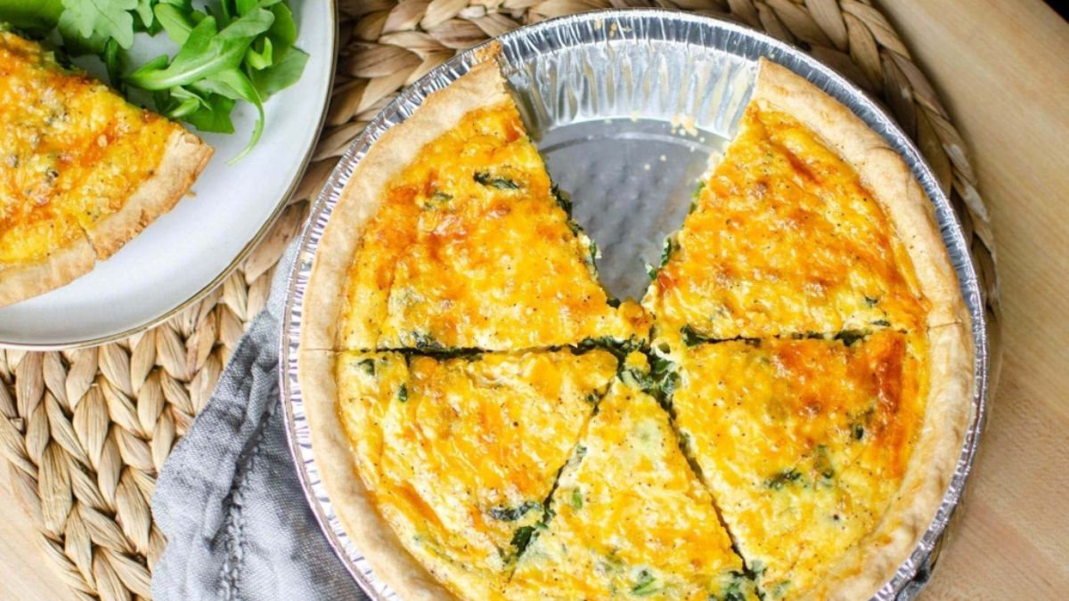 Quiche Florentine with Fresh Spinach.