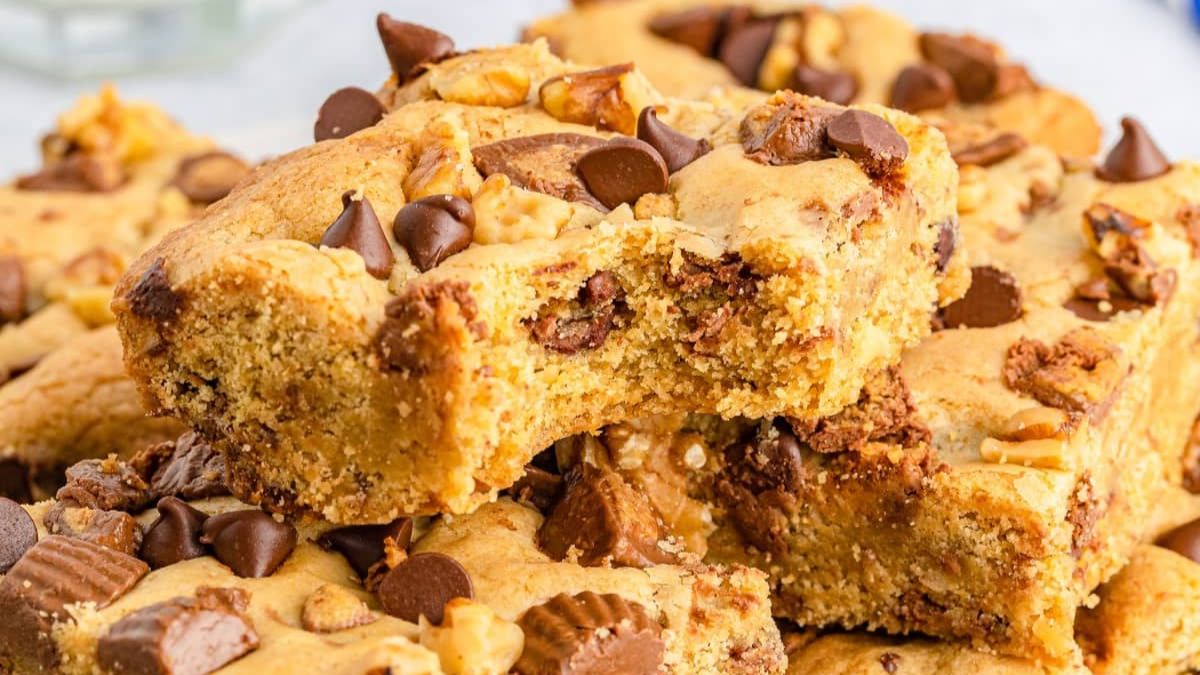 Reeses Peanut Butter Cup Cookie Bars.