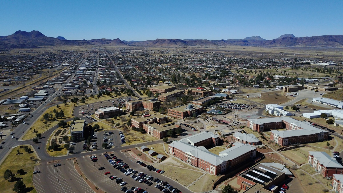 Alpine Texas from above Sul Ross State University.