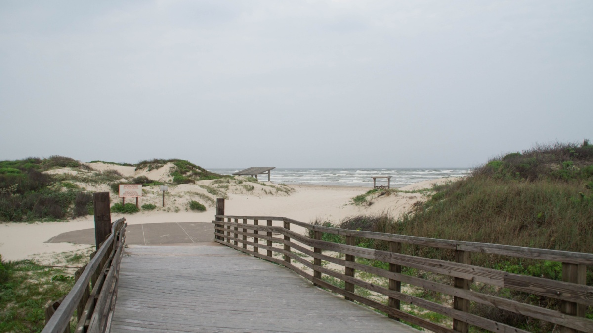 The beach of Padre Island National Seashore, Corpus Christi, Texas.