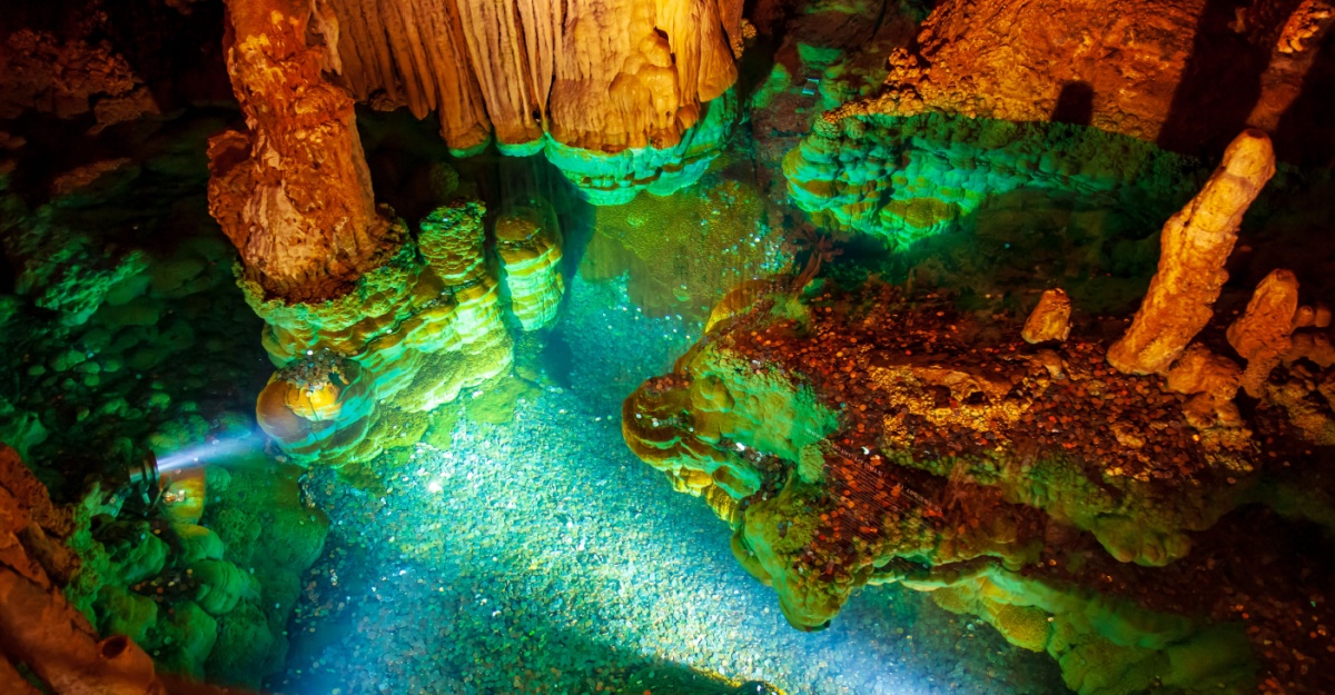 Luray Caverns wishing well. Shenandoah Virginia.