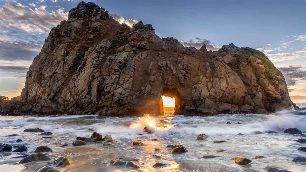 Sun Portal at Pfeiffer Beach Big Sur.