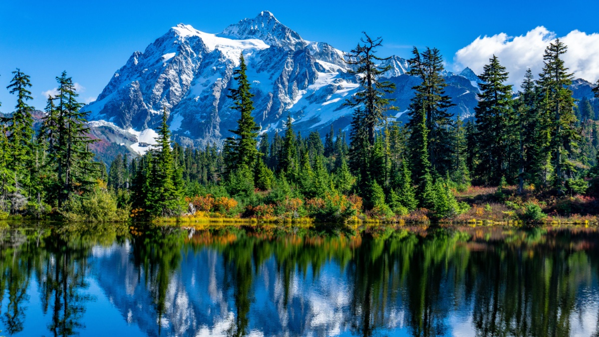 Mount Shuksan Picture Lake North Cascades.