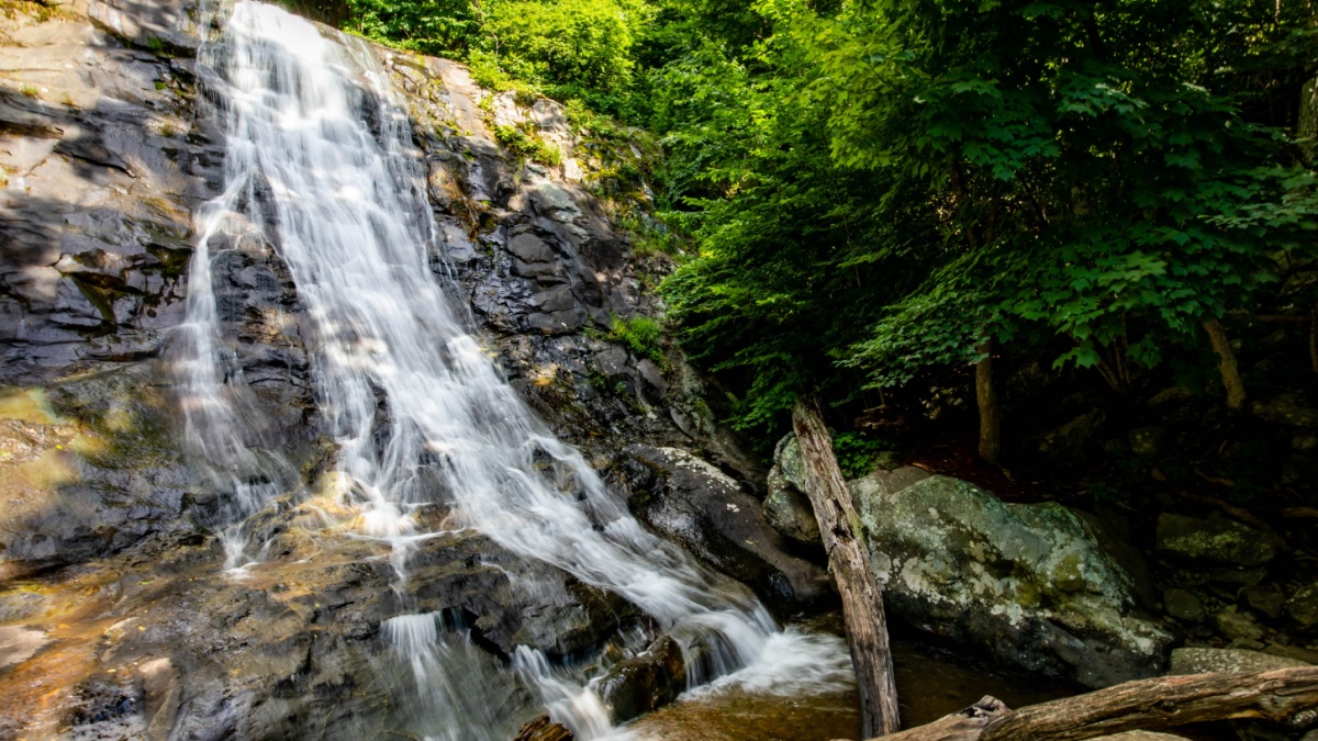 White Oak Canyon and Cedar Run trail loop waterfalls and cascades in Shenandoah National Park.