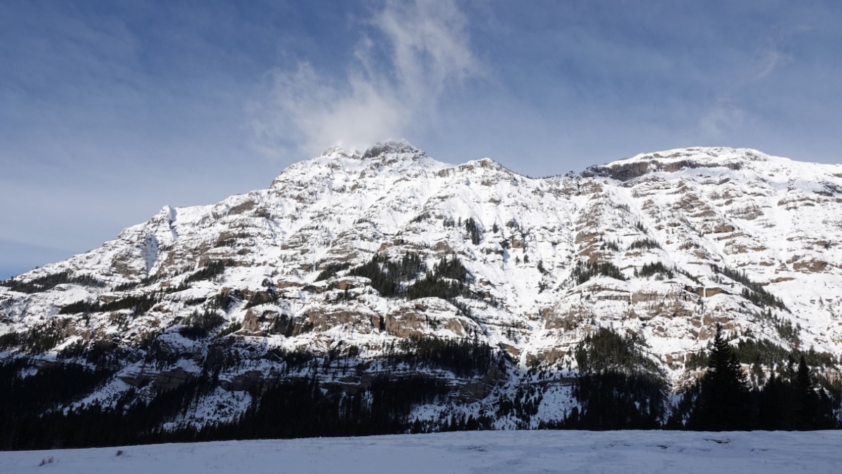 Barronette Peak, elevation 10,354 feet in Yellowstone National Park USA.