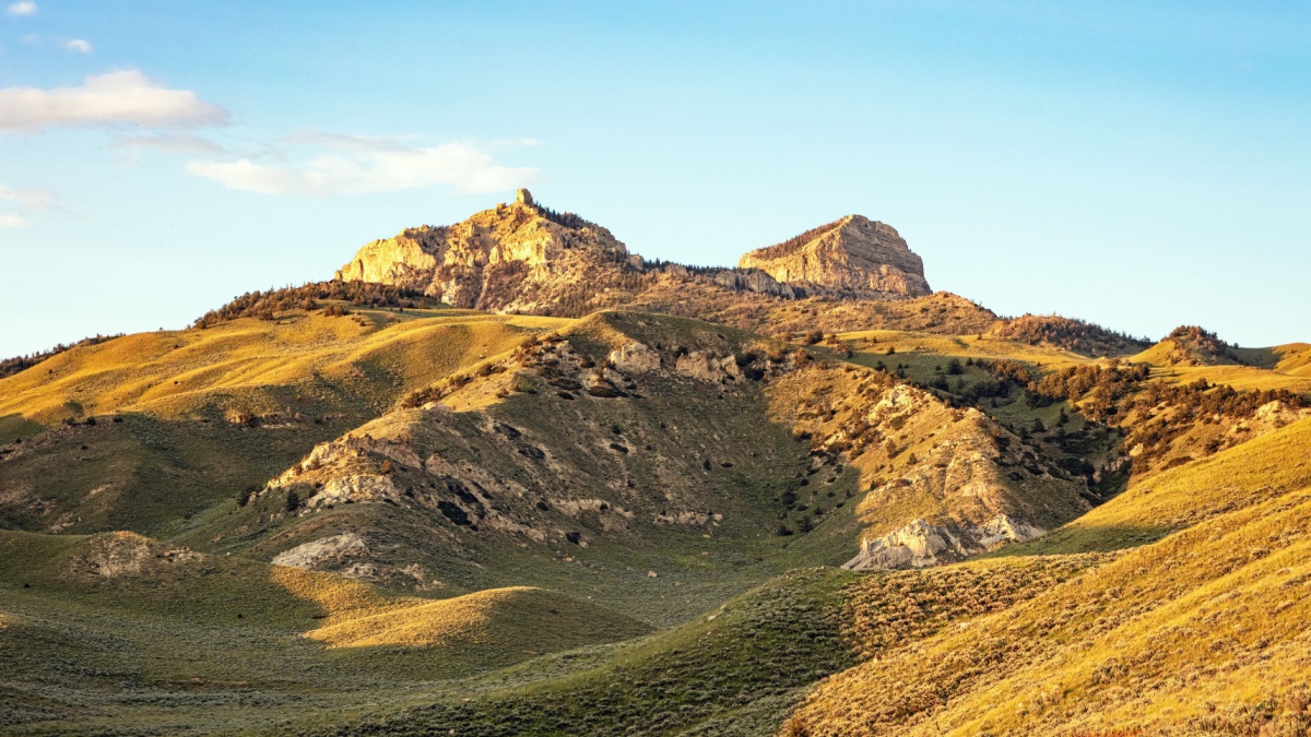 Heart Mountain Landscape sunset Wyoming.