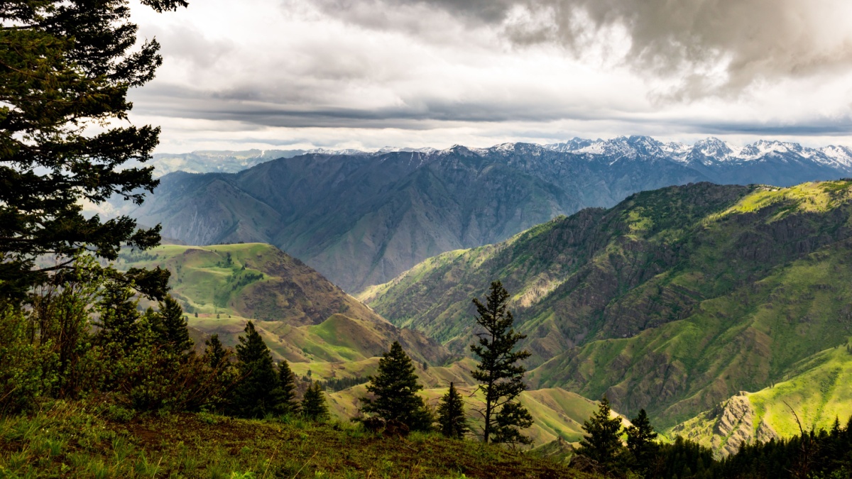 Seven Devils Mountain range with rugged Hells Canyon in the foreground.
