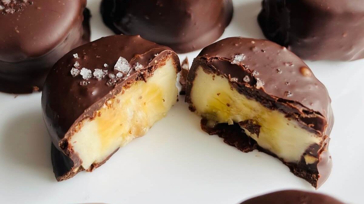 Simple Banana Peanut Butter Chocolate Bites.
