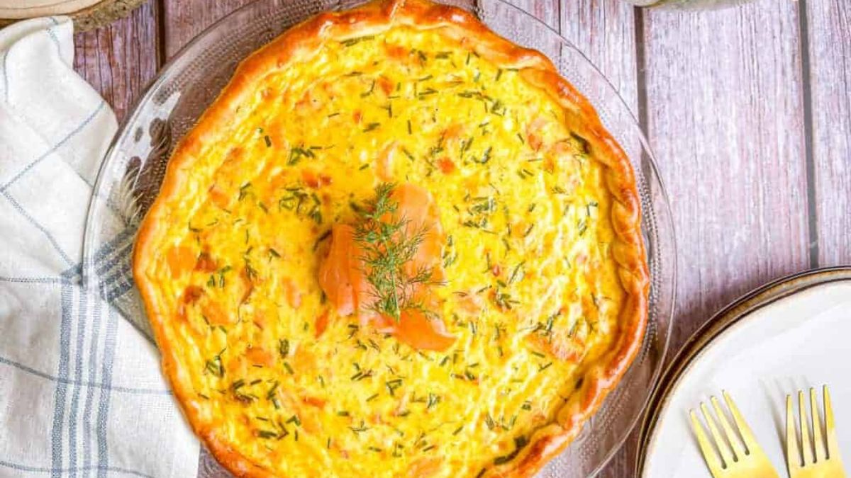 Smoked Salmon Quiche.