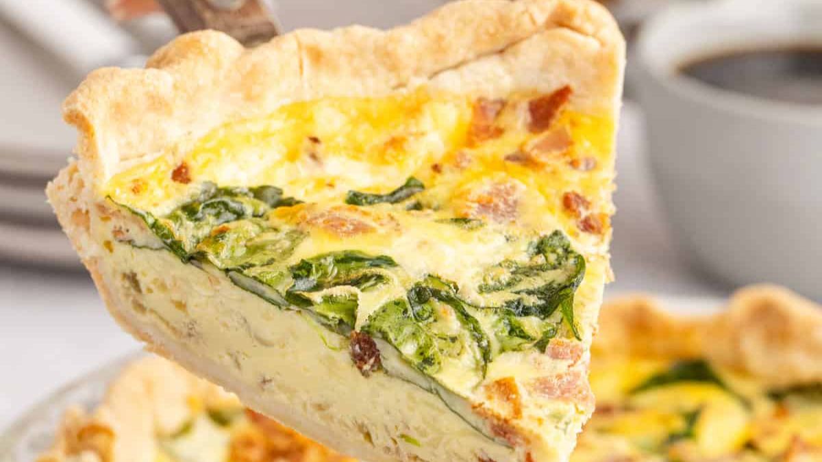 Spinach and Bacon Quiche.