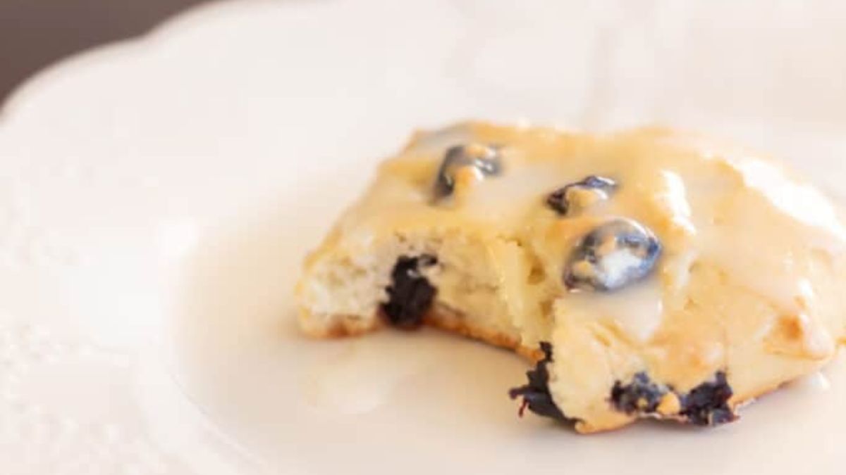 Try These Delicious Homemade Buttermilk Blueberry Biscuits with Lemon Glaze.
