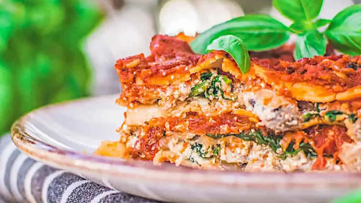 Vegan Lasagna With Tofu Ricotta.