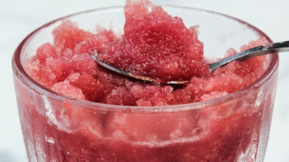 Watermelon Granita With Pomegranate And Lime.