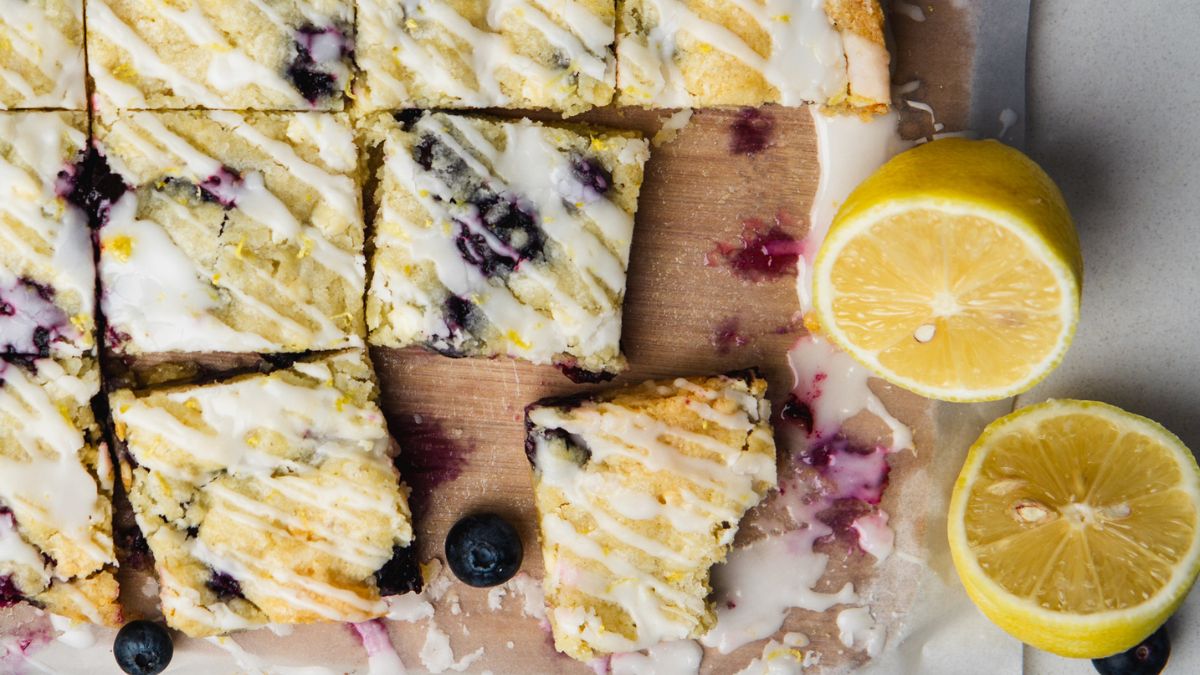 Zesty Lemon Blueberry Blondies.