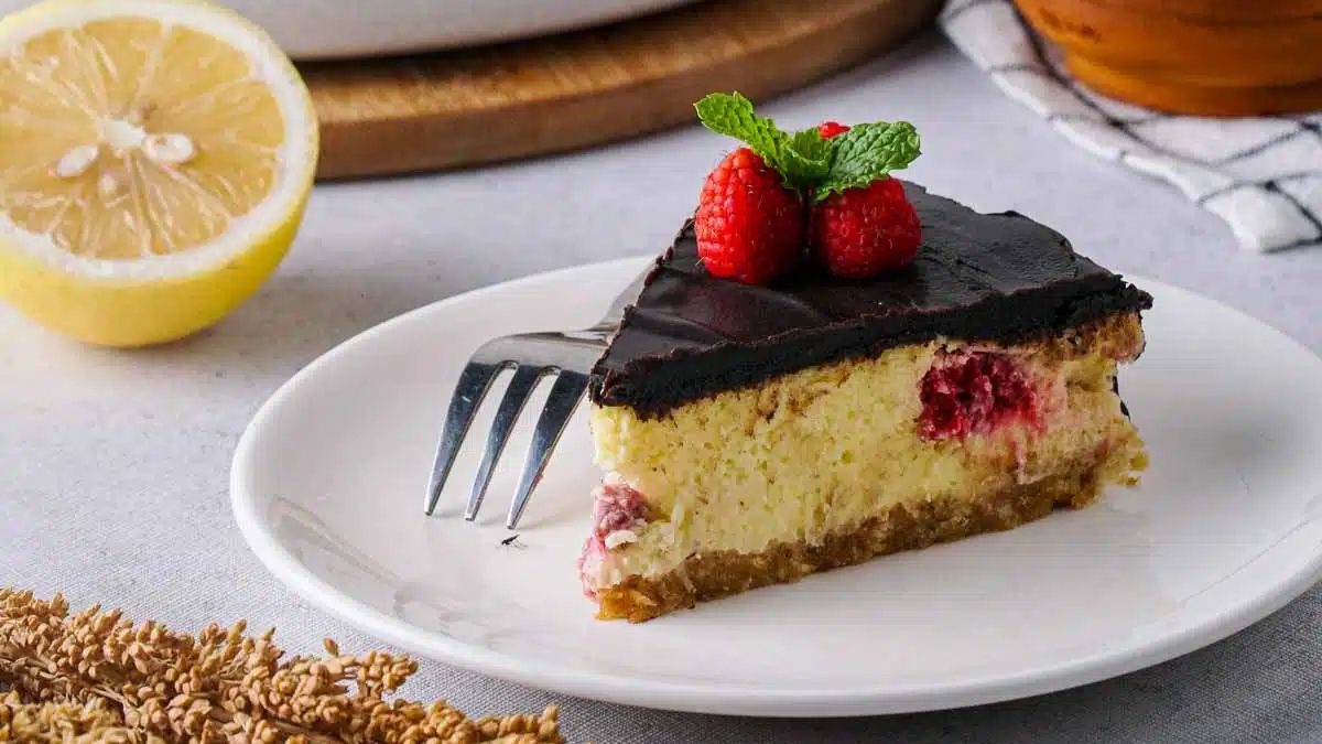 Chocolate-Covered Raspberry Cheesecake.