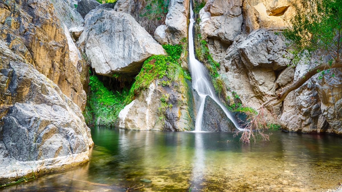 Darwin Falls near Panamint Springs is an Oasis in the Desert of Death Valley National Park, California.