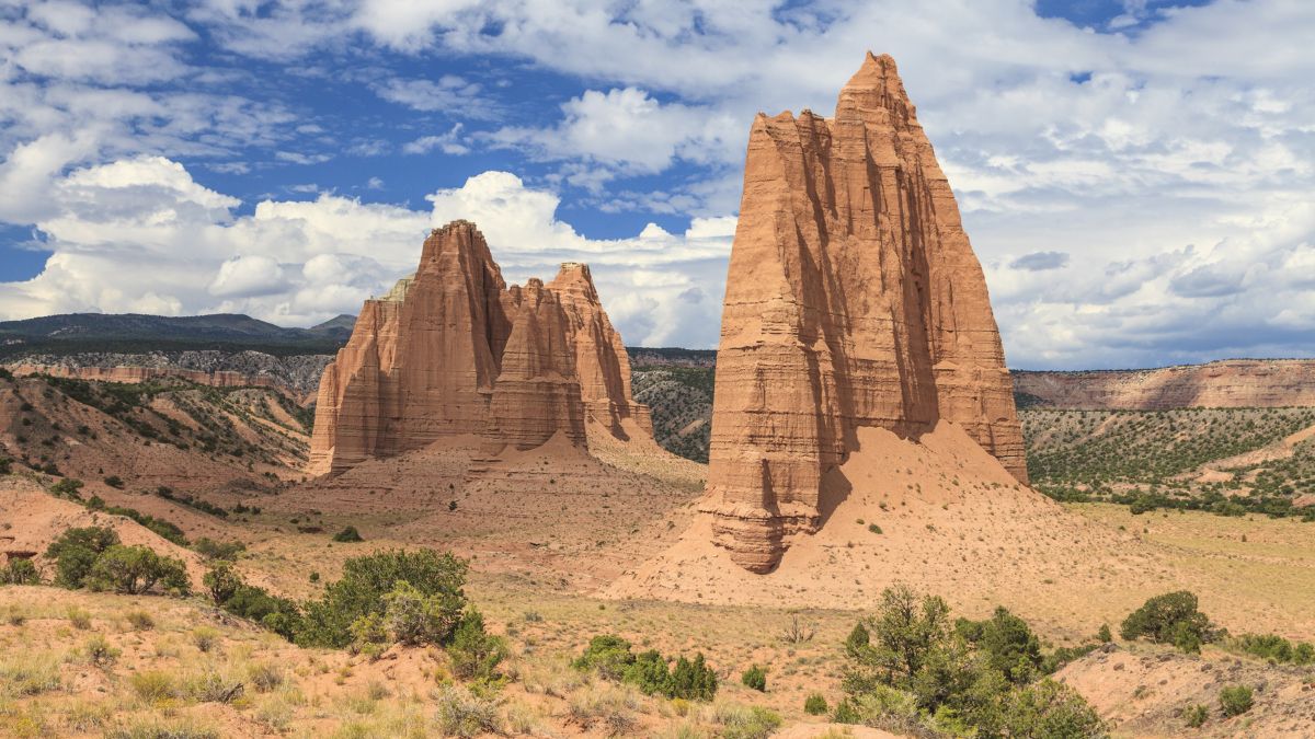 Monuments in the Cathedral Valley, Capitol Reef National Park, Utah, USA.