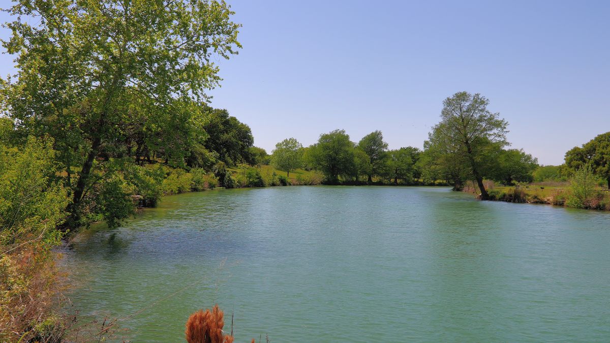 The Blanco River at Blanco state park in the Texas Hill Country.